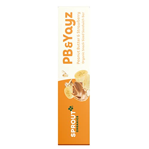 Sprout Organics, PB & Yayz Toddler Snack Bars, Peanut Butter & Banana, 5 Individual Bars 1.02 oz Each (6-boxes)