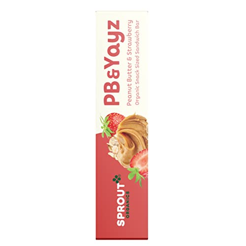 Sprout Organics PB & Yayz Sandwich Bars Peanut Butter & Strawberry, Organic Gluten Free Toddler Snack