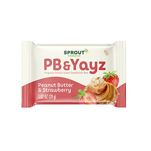 Sprout Organics PB & Yayz Sandwich Bars Peanut Butter & Strawberry, Organic Gluten Free Toddler Snack