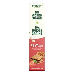 Sprout Organics PB & Yayz Sandwich Bars Peanut Butter & Strawberry, Organic Gluten Free Toddler Snack