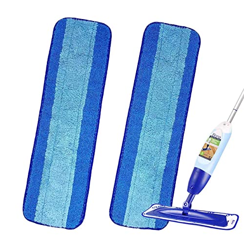 Microfiber Reusable Mop Floor Pad Replacement for Bona Hardwood Floor Cleaner Microfiber Mop Pads for Hardwood Floor for 18 Inch Mop (2)