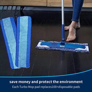 Microfiber Reusable Mop Floor Pad Replacement for Bona Hardwood Floor Cleaner Microfiber Mop Pads for Hardwood Floor for 18 Inch Mop (2)