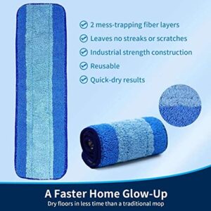 Microfiber Reusable Mop Floor Pad Replacement for Bona Hardwood Floor Cleaner Microfiber Mop Pads for Hardwood Floor for 18 Inch Mop (2)