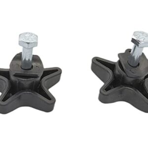 NP Cosen Pentagram Knob, Replacement Arm Adjustment Knobs for Rollator, Knob for Adjustable Height Arm, Screw with Knob -1Pair(2PCS), Black