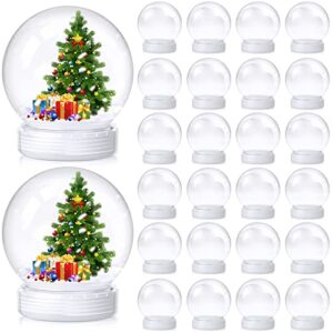 mimorou 24 pieces 3.9 inch diy snow globe clear plastic water globe with screw off cap water globe jar for diy crafts home decoration gifts