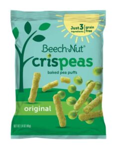 beech-nut crispeas original baked pea puffs toddler snack, 1.4 oz bag