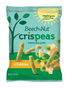 beech-nut crispeas cheese baked pea puffs toddler snack, 1.4 oz bag