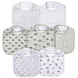 gelisite 7 pack waterproof baby cotton absorbent bibs for drooling teething