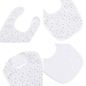 Gelisite 7 Pack Waterproof Baby Cotton Absorbent Bibs for Drooling Teething