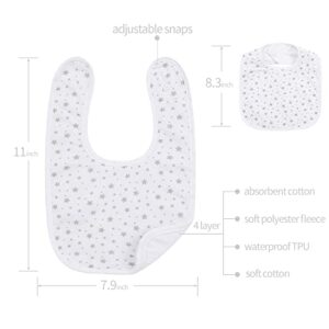 Gelisite 7 Pack Waterproof Baby Cotton Absorbent Bibs for Drooling Teething