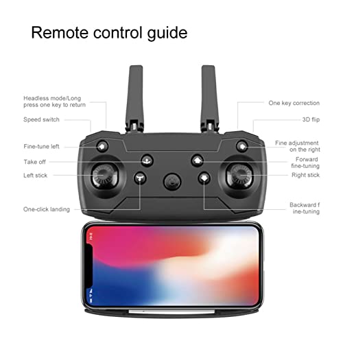 Drone with 1080P Dual HD Camera, 2022 Upgradded RC Quadcopter FPV Camera Foldable Drone Toys Gift for Adults and Kids, One Key Start Speed Adjustment, 360° Altitude Hold Mode, Camera/Video (Black)