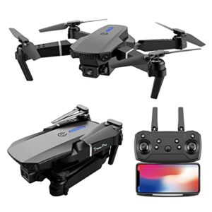 Drone with 1080P Dual HD Camera, 2022 Upgradded RC Quadcopter FPV Camera Foldable Drone Toys Gift for Adults and Kids, One Key Start Speed Adjustment, 360° Altitude Hold Mode, Camera/Video (Black)