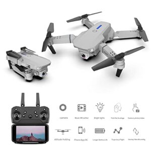 Drone with 1080P Dual HD Camera, 2022 Upgradded RC Quadcopter FPV Camera Foldable Drone Toys Gift for Adults and Kids, One Key Start Speed Adjustment, 360° Altitude Hold Mode, Camera/Video (White)