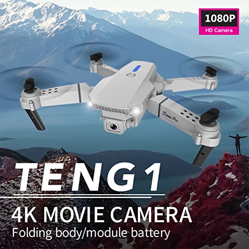 Drone with 1080P Dual HD Camera, 2022 Upgradded RC Quadcopter FPV Camera Foldable Drone Toys Gift for Adults and Kids, One Key Start Speed Adjustment, 360° Altitude Hold Mode, Camera/Video (White)