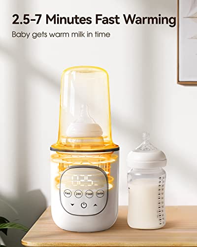 Bottle Warmer, Fast Baby Bottle Warmer for Breastmilk and Formula, with Timer and Accurate Temp Control, 8-in-1 Baby Milk Warmer BPA Free with Digital Display, Bottle Warmers for All Bottles