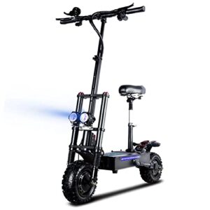 5600w 35ah dual motor electric scooter adults with seat, 50 mph fast off road electric scooter, max 56 miles range e scooter, foldable 11" fat tire all-terrain electric scooter max 440lb load