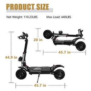 5600W 35Ah Dual Motor Electric Scooter Adults with Seat, 50 MPH Fast Off Road Electric Scooter, Max 56 Miles Range E Scooter, Foldable 11" Fat tire All-Terrain Electric Scooter Max 440lb Load