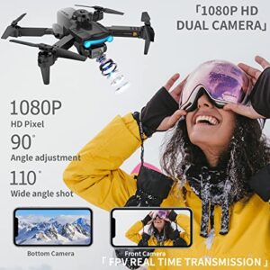 RiskOrb Drone with 1080P Dual Camera for Adults/Kids,FPV Foldable Quadcopter,Carring Bag,2 Batteries