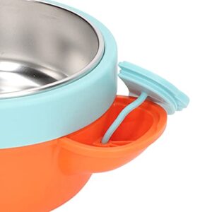 Baby Suction Bowls, Stay Put Suction Bowl with Lid Toddler Feeding Set Safe Dishwasher Detachable Stainless Steel Interior Weaning Insulation Bowl(Orange)