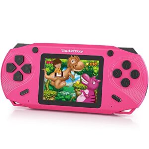 taddtoy 16 bit handheld game console for kids adults, 3.0'' large screen preloaded 200 classic portable retro video handheld games with type-c port rechargeable battery for birthday gift for kids
