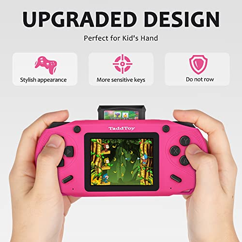 TaddToy 16 Bit Handheld Game Console for Kids Adults, 3.0'' Large Screen Preloaded 200 Classic Portable Retro Video Handheld Games with Type-C Port Rechargeable Battery for Birthday Gift for Kids