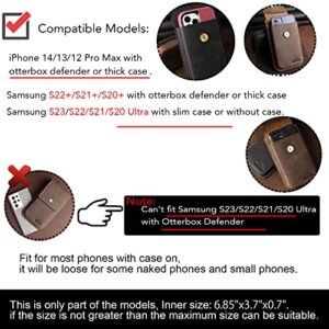 Topstache Leather Phone Holster for Belt,Flip Cell Phone Case with Belt Clip for S22 Ultra,S22 Plus,S22, Pouch for iPhone 14/13 Pro Max, Universal Smartphone Sheath