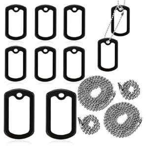 military dog tag silencers,10 pack military engraved dog tag silicone case with 4 chains black army dog tags silencers for authentic military id tags rubbers case to reduce noise and protect tag