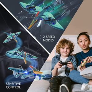 Pterosaur Dinosaur Toys Drone for Kids - Indoor Quadcopter with Altitude Hold, Headless Mode, LED Light One Key Start Speed Adjustment, Toys for 8 9 10 11 12 Year Old Boys&Girls, Birthday, Christmas Gifts