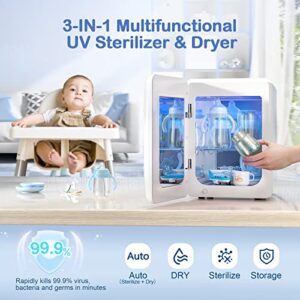 Grelife UV Sterilizer and Dryer for Baby Bottles, 18L Bottle Sterilizer and Dryer with Touch Screen Control & Auto-Off Safety for Toys/Clothes/Beauty Tools/Tableware/Phone/Home Office Items