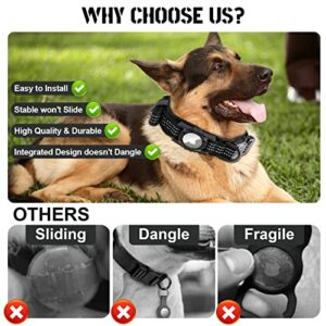 Tieuwant Tactical AirTag Dog Collar, Adjustable Air Tag Dog Collar, Military Training Nylon Dog Collar with Apple AirTag Holder and Control Handle for Medium Large Dogs (L, Black)