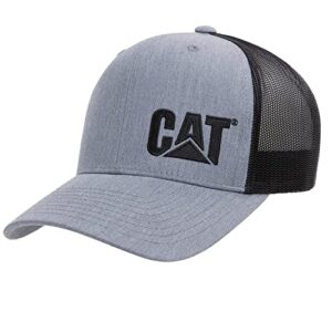 cat men's 1090007 trademark trucker hat - one size fits all - heather gray