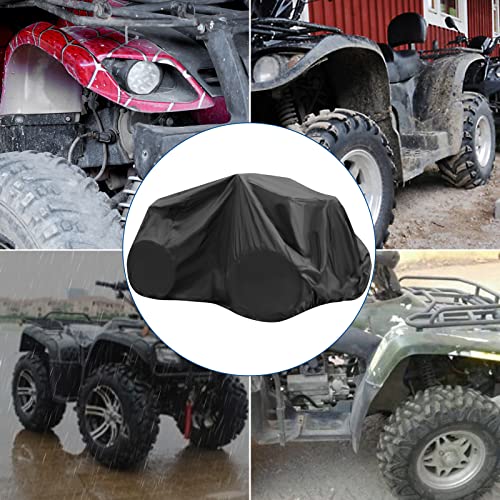 ZOEDO ATV Cover Waterproof, Heavy Duty Windproof Quad Covers, All Weather Protection 4 Wheeler Covers fit for Kawasaki, Honda, Polaris, Yamaha, 86'' (Black, XXL)