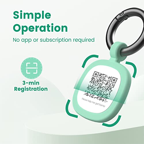 Pawaii QR Code Pet ID Tag, Silent Silicone Dog ID Tag, Modifiable Pet Online Profile, Free Online Pet Page Emergency Contact, Scan QR Receive Instant Pet Location Alert Email, 1Pack (Green)