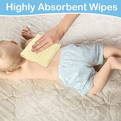 Kenning 30 Pcs Muslin Burp Cloths Cotton Hand Washcloths 2 Sizes 6 Layers Soft Absorbent Burping Cloths for Babies Burp Rags Diapers Bibs Newborn Baby Wipes for Boys Girls, 5 Colors