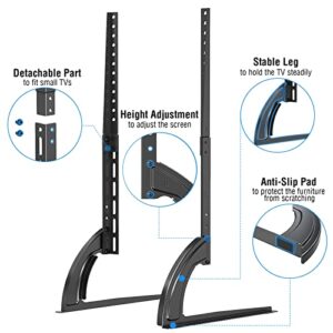 MOUNTUP Universal TV Stand, Table Top TV Stand for Most 32-65 Inch LCD Flat Screen TVs, Detachable TV Leg Fits Max VESA 800x600mm, TV Base with 3 Height Adjustment, Hold up to 88LBS MU1010