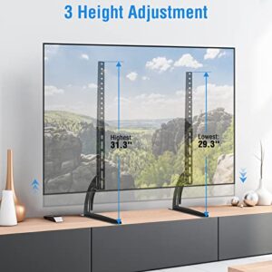MOUNTUP Universal TV Stand, Table Top TV Stand for Most 32-65 Inch LCD Flat Screen TVs, Detachable TV Leg Fits Max VESA 800x600mm, TV Base with 3 Height Adjustment, Hold up to 88LBS MU1010
