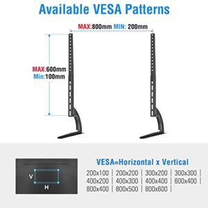 MOUNTUP Universal TV Stand, Table Top TV Stand for Most 32-65 Inch LCD Flat Screen TVs, Detachable TV Leg Fits Max VESA 800x600mm, TV Base with 3 Height Adjustment, Hold up to 88LBS MU1010