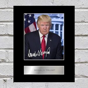 donald trump pre printed signature signed mounted photo display #11 printed autograph picture