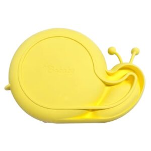 BoBaby Snail Snacker - Toddler Snack Container with 8 Sections and Lid | Food Grade Materials | Dishwasher Safe | Non-Skid Base | for Kids, Babies, Home & Travel | Educational (Yellow)