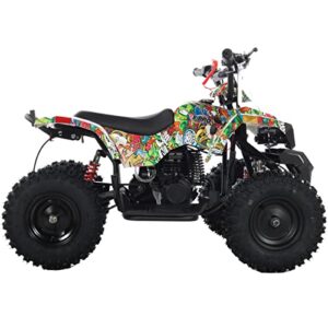 X-PRO Bolt 40cc ATV 4 Wheelers 40cc ATV Quads Quad with Gloves, Goggle and Face Mask (Cartoons)