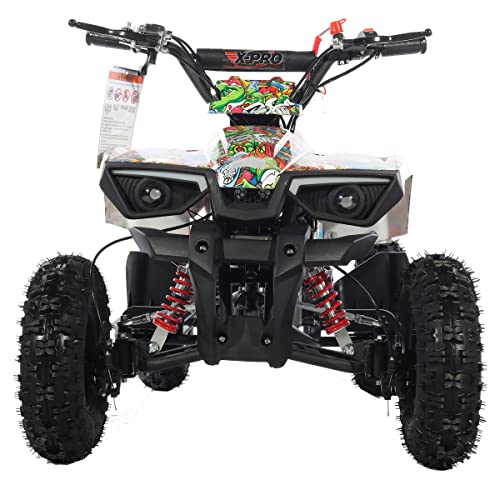 X-PRO Bolt 40cc ATV 4 Wheelers 40cc ATV Quads Quad with Gloves, Goggle and Face Mask (Cartoons)