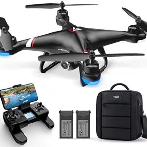 TENSSENX GPS Drone with 1080P HD Camera for Adults and Kids, 5G Transmission FPV Drone, RC Quadcopter with 2 Batteries, Carrying Bag, Auto Return, Follow Me, Altitude Hold, Easy for Beginners