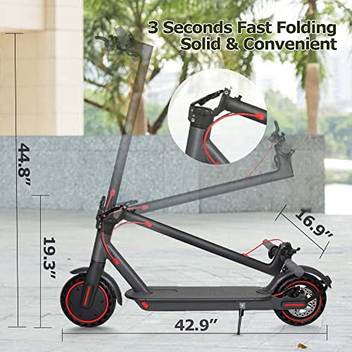 PLAYBIK Electric Scooter for Adult,350W Commuter Electric Kick Scooter Up to 19MPH & 19-21Miles Range Powerful Sport Scooters w/Double Braking,8.5''Tires Foldable LED Display E Scooter for Adult Teens