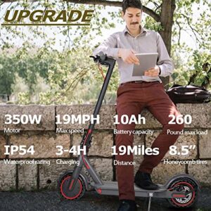 PLAYBIK Electric Scooter for Adult,350W Commuter Electric Kick Scooter Up to 19MPH & 19-21Miles Range Powerful Sport Scooters w/Double Braking,8.5''Tires Foldable LED Display E Scooter for Adult Teens