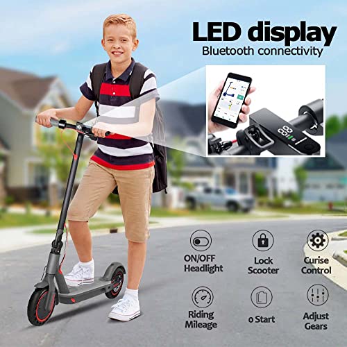 PLAYBIK Electric Scooter for Adult,350W Commuter Electric Kick Scooter Up to 19MPH & 19-21Miles Range Powerful Sport Scooters w/Double Braking,8.5''Tires Foldable LED Display E Scooter for Adult Teens