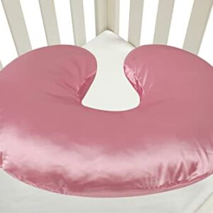 Satin Nursing Pillow Cover Set 2 Pack Ultra Soft Silk Compatible with Boppy Pillow Protect for Baby Hair and Skin Grey & Pink