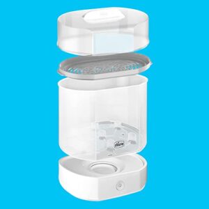 Chicco Baby Bottle Steam Sterilizer 3 in 1 modular system - eliminates 99.9% of harmful bacteria in baby bottles, quickly and naturally with the power of steam, White/Grey