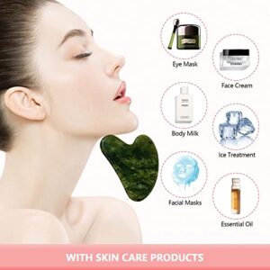 Gua Sha, Premium Gua Sha Facial Tools, Guasha Tool for Face Upgraded, Guasha Natural Jade Stone