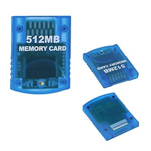 tolesum memory card 512mb(8192 blocks) 4 data areas for gamecube and wii console, blue 512mb