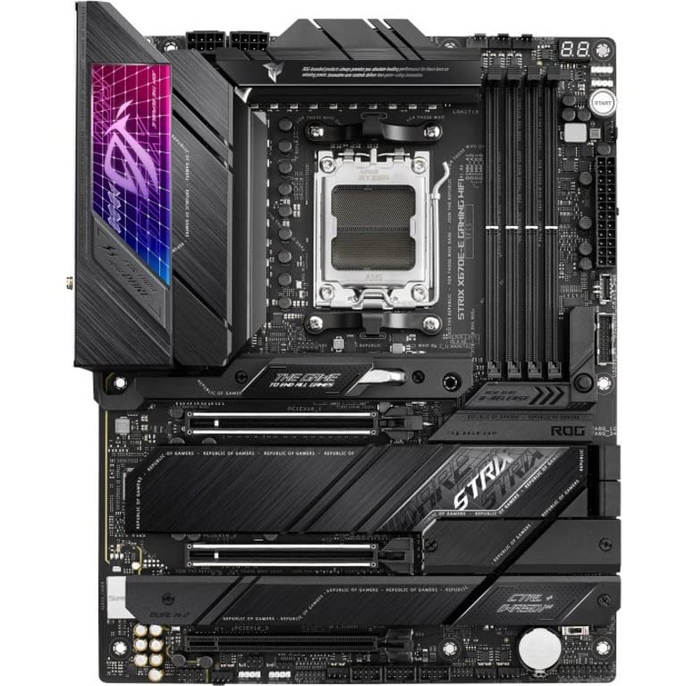 ASUS ROG Strix X670E-E Gaming WiFi 6E Socket AM5(LGA 1718) Ryzen 7000 ATX Gaming Motherboard(18+2 Power Stages,PCIe® 5.0, DDR,4xM.2 Slots,USB 3.2 Gen 2x2, WiFi 6E,PCIe Slot Q-Release, M.2 Q-Latch)